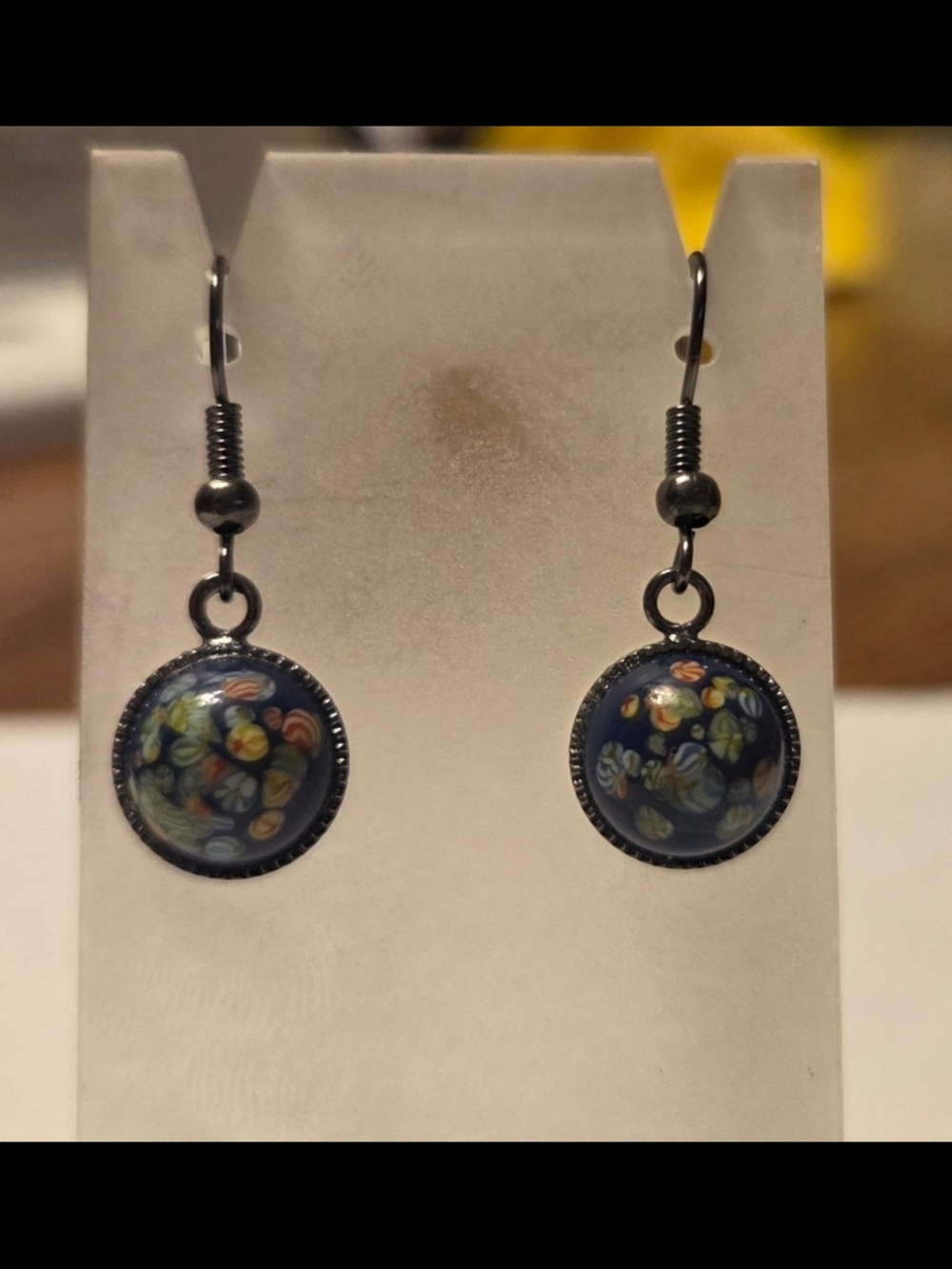 Handcrafted Earrings With Vintage Millefiori Cabochons